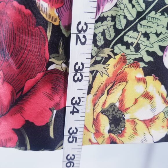 Sherri Hill Floral Fit and Flare Satin Mini Dress Lace Up Back with Pockets - Picture 8 of 16